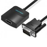 Конвертер мультимедиа VGA + аудио на HDMI, 0.15 м., черный 1000581868 Vention