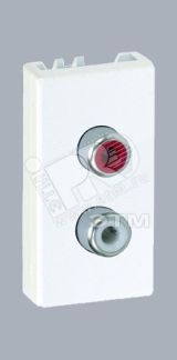 Connect Плата с 2-мя разъёмами RCA (чёрный красный) винты 225х45мм белый K101B-9 Simon
