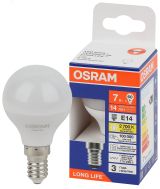 Лампа светодиодная LED 7Вт Е14 2700К 600Лм шар 220В (замена 60Вт) OSRAM 4099854186424 LEDVANCE