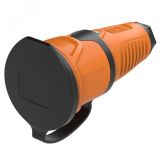 Розетка каб 16A/250V/2P+E/IP54 корпус оранжевый, крышка и маркер черный 00-00027030 PCE