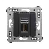Avanti HDMI розетка одинарная в стену, тип А-А, , Черный матовый 4412253 DKC
