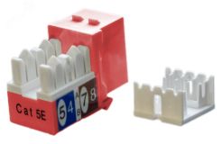 Вставка Keystone Jack RJ-45(8P8C) категория 5e красная 432655 Hyperline