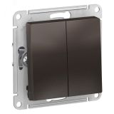 Переключатель двухклавишный ATLASDESIGN схема 6 10АХ механизм мокко ATN000665 Systeme Electric