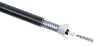 Кабель волоконно-оптический 62.5/125 многомодовый, 24 волокна, loose tube, для внешней прокладки (-50C ~ +70), бронированный стальной лентой, с защитой от грызунов, PE, черный 8506c Cabeus