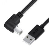 Кабель USB 2.0 AM на BM, 0.5 м., угловой левый, черный 1000634904 Greenconnect
