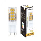Лампа светодиодная LED 5вт 230в G9 теплый капсульная 25769 FERON