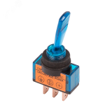 Тумблер 12V 20А (3c) ON-OFF однополюсный с синей подсветкой, REXANT 36-4371 REXANT