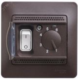 GLOSSA Термостат электронный теплого пола с датчиком 10A шоколад в сборе GSL000838 Systeme Electric