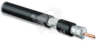 Кабель коаксиальный RG-11. 75 Ом. жила - 14 AWG. черный ПВХ (от -20C дo +80C). общий диаметр 10.16мм. PVC 26440 Hyperline