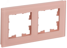 BRITE Рамка 2 поста РУ-2-2-БрП стекло персиковый матовый IEK BR-M22-G-31-K96 IEK