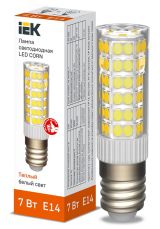 Лампа светодиодная CORN капсула 7Вт 230В 3000К керамика E14 IEK LLE-CORN-7-230-30-E14 IEK