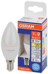 Лампа светодиодная LED 7Вт Е14 2700К 600Лм свеча 220В (замена 60Вт) OSRAM 4099854186240 LEDVANCE
