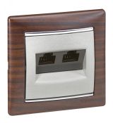 VALENA Розетка компьютерная RJ45 категория 5е UTP алюминий 2S 770239 Legrand