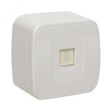 Розетка Минск RJ-45 1-местная ОП 1А 120В белая EGK01-035-10 EKF