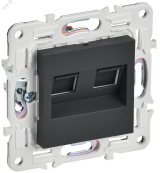 SKANDY Розетка компьютерная двойная RJ45 кат.6 SK-K04G графит IEK SK-K20-2-K53 IEK