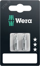 Бита 867/1 Z TORX SB вязкая твердость хвостовик 1/4 C 6.3 TX 20 x 25 мм 2 шт с держателем-еврослот WE-073314 Wera