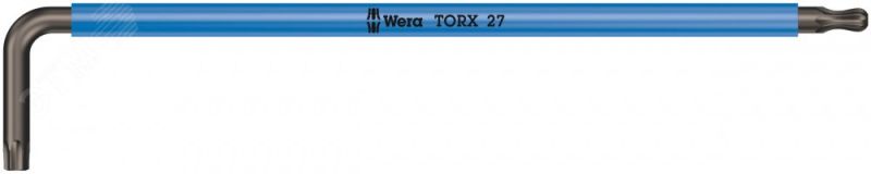 Ключ Г-образный 967 SPKXL TORX Multicolour удлиненный с шаром TX 27 x 172 мм WE-024487 Wera