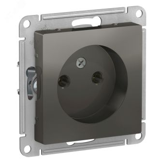 Розетка ATLASDESIGN без заземления 16А механизм сталь ATN000941 Systeme Electric