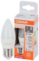 Лампа светодиодная LED Star Свеча 7Вт (замена 60Вт), 600Лм, 4000К, цоколь E27 OSRAM 4058075696983 LEDVANCE