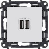 Valena LIFE Зарядное устройство с двумя USB-разьемами 240В/5В 1500мА С лицевой панелью Белое 753412 Legrand