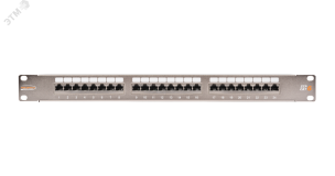 Панель 19'', 1U, 24 порта, Кат.6, RJ45/8P8C, экран., металлик ЭКО14150 NIKOMAX