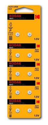 Батарейка Kodak AG11 (361) LR721, LR58 [KAG11-10] MAX Button Cell (100/1000/98000) Б0044716 KODAK
