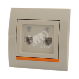 DERIY Розетка RJ11 х2 евро крем 702-0303-138 Lezard