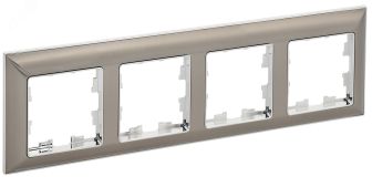 BRITE Рамка 4 поста РУ-4-Бр хром/никель IEK BR-M42-12-4-K23 IEK