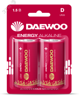 Элемент питания LR20 DAEWOO Energy Alkaline блистер, 2 шт. 4895205030022 JazzWay