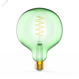 Лампа светодиодная филаментная LED 5 Вт 190 лм 1800К AC185-265В E27 шар G125 теплая зеленая колба Black Filament Gauss 1012802105 GAUSS