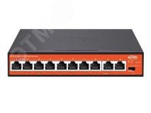 Коммутатор неуправляемый PoE 10 портов, 8хPoE 10/100 Мб/с, 2хRJ45, 108 Вт WI-PS210 v4 Wi-Tek