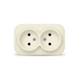 Розетка двухместная серия IONICH, б/з, о/у, 16А, 220В, слоновая кость (ivory) 1427 UNIVersal