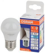 Лампа светодиодная LED 7Вт Е27 6500К 600Лм шар 220В (замена 60Вт) OSRAM 4099854186578 LEDVANCE