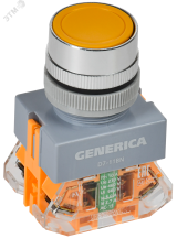 Кнопка D7-11BN d=22мм 1з+1р жел. GENERICA BBT50-11BN-3-22-K05-G IEK