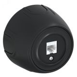 Розетка компьютерная 1xRJ45 кат.5e  Rotondo, цвет черный 7700890 OneKeyElectro