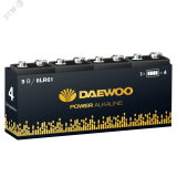 Элемент питания  6F22 9V DAEWOO солевая Power Alkaline,  упаковка 4 шт. 4895205046559 JazzWay