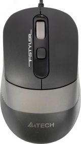 Мышь проводная Fstyler FM10, оптическая, USB, 1600dpi, 4 кнопки, черный/серый 1147673 A4Tech