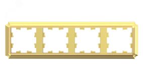 ATLASDESIGN ANTIQUE 4-постовая рамка, универсальная, ЗОЛОТО ATN101604 Systeme Electric