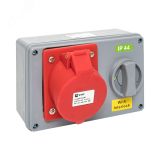 Розетка с блокировкой и выключателем 1425 3Р+РЕ+N ps-1425-32-380 EKF