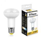 Лампа светодиодная LED зеркальная 11вт Е27 R63 теплый 25510 FERON