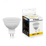 Лампа светодиодная LED 5вт 230в G5.3 теплый 25127 FERON