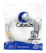 Патч-корд F/UTP, категория 5е, 2xRJ45/8p8c, экранированный, серый, PVC, 3м 7264c Cabeus
