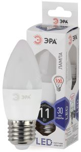Лампа светодиодная LED B35-11W-860-E27 (диод, свеча, 11Вт, хол, E27 (10/100/3500) Б0032985 ЭРА