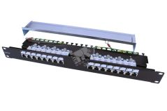 Патч-панель 19' 1U 16 портов RJ45 экранированный категория 5e Dual IDC ROHS черный 246028 Hyperline