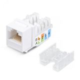 Вставка Keystone Jack RJ-45, категория 6, заделка тип 110, белая, со стяжкой 10071c Cabeus