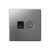 ARTGALLERY розетка двойная ТВ + компьютерная RJ45, кат. 5Е, сталь GAL000989 Systeme Electric