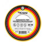 Изолента ПВХ KRANZ профессиональная, 0.18х19 мм, 20 м, желтая 10шт KR-09-2802 Kranz