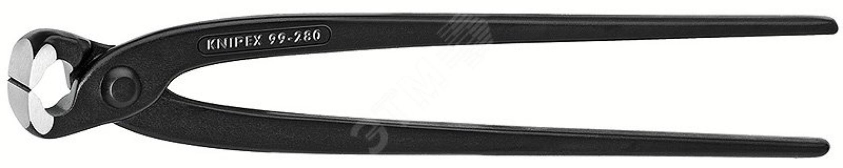 Клещи вязальные для арматурной сетки резка - проволока средней твердости 24мм твердая проволока 16мм режущая кромка 61 HRC / 23мм L=220мм черные KN-9900220 KNIPEX