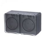 AtlasDesign Profi54 розетка двойная с заземлением со шторками IP54 16А 250B, АНТРАЦИТ, Россия ATN544026 Systeme Electric