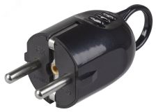 Евровилка угловая с ушком черная 16А EVP12-16-01-K02 IEK